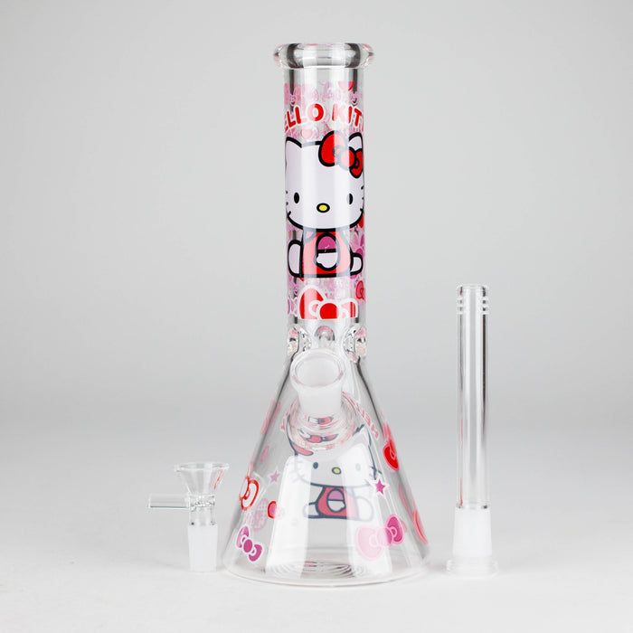 10" 5mm Glass Beaker Bong With Kitty Design Glass Bong 777 Smoke