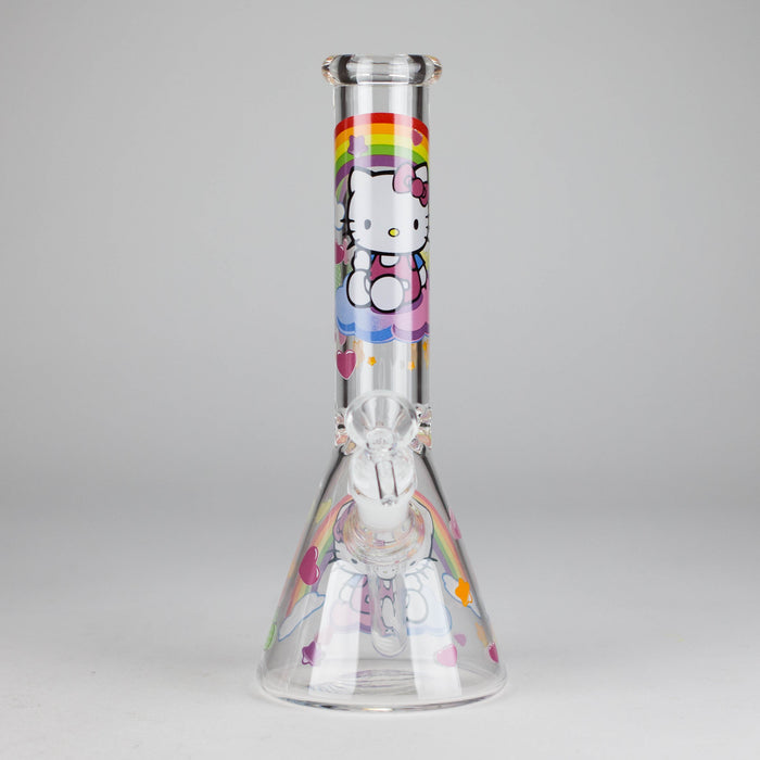 10" 5mm Glass Beaker Bong With Kitty Design Glass Bong 777 Smoke Design2