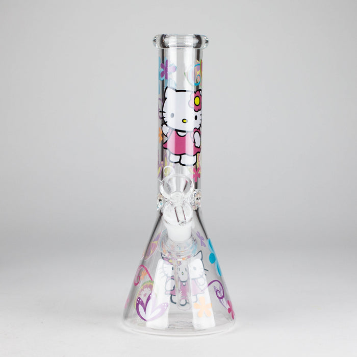 10" 5mm Glass Beaker Bong With Kitty Design Glass Bong 777 Smoke Design3