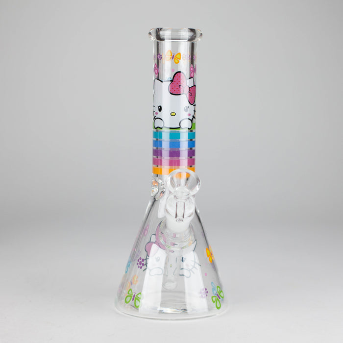 10" 5mm Glass Beaker Bong With Kitty Design Glass Bong 777 Smoke Design4