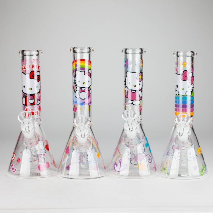 10" 5mm Glass Beaker Bong With Kitty Design Glass Bong 777 Smoke