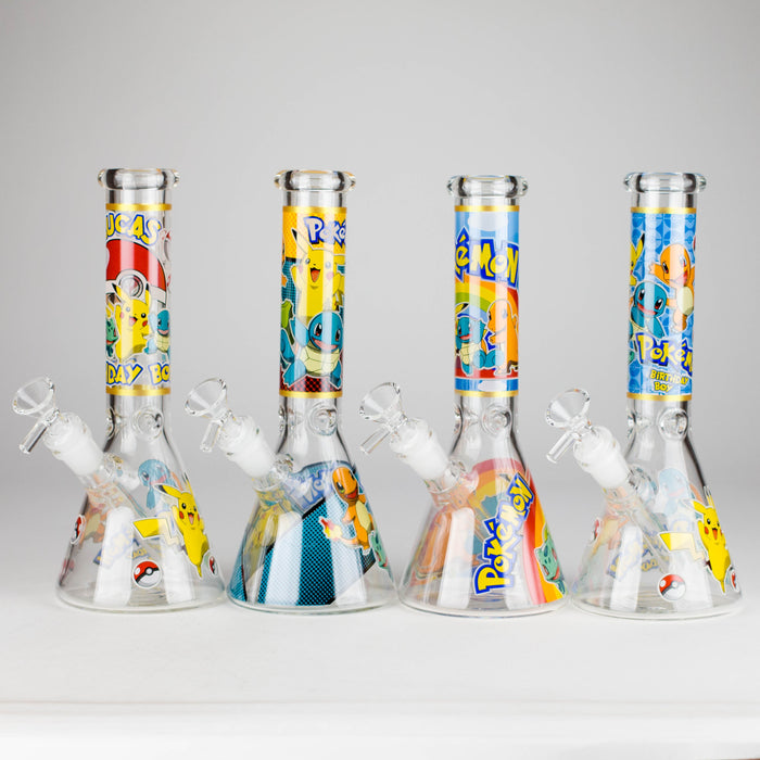 10" 5mm Glass Beaker Bong with Cartoon Design Glass Bong 777 Smoke