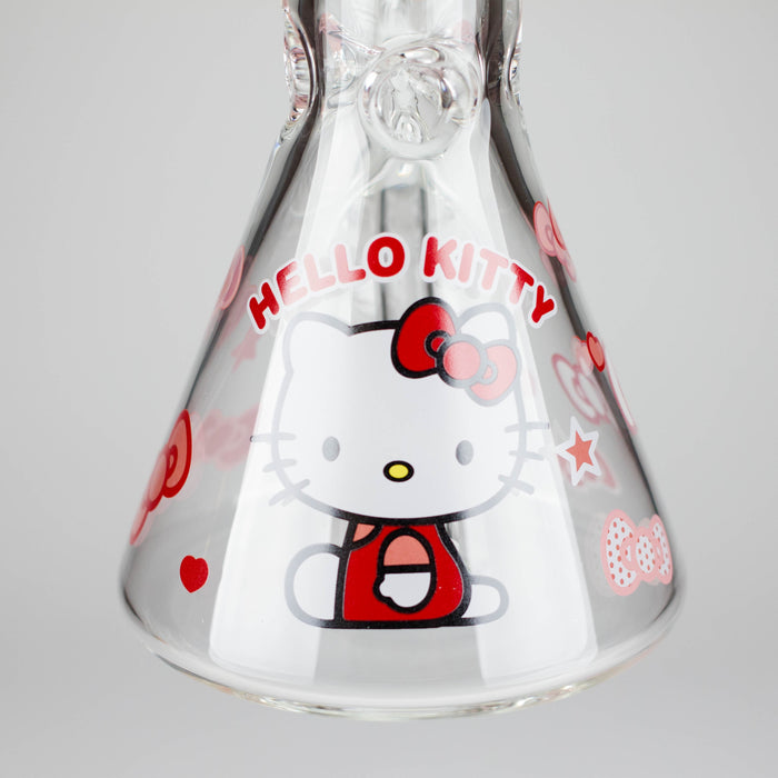 14" 7mm Glass Beaker Bong with Kitty Design and Ice Catcher Glass Bong 777 Smoke