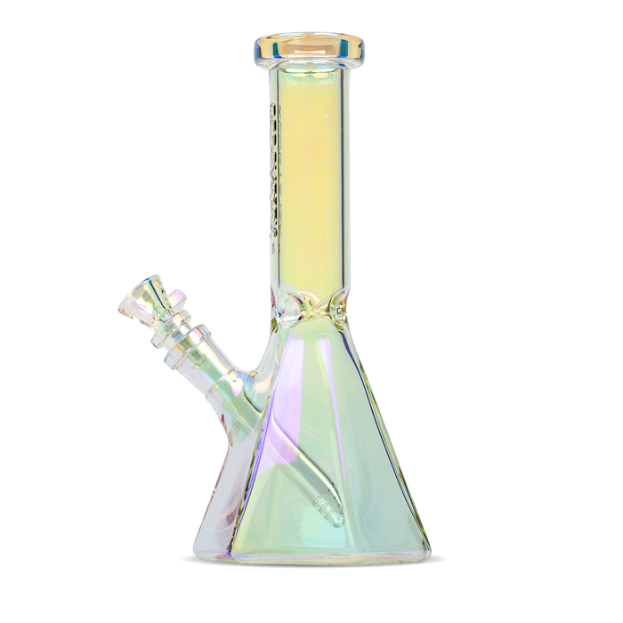 Red Eye Tek® | 10" Tall Terminator Finish Hex Base Beaker Tube Glass Bong West Coast Gifts Rainbow