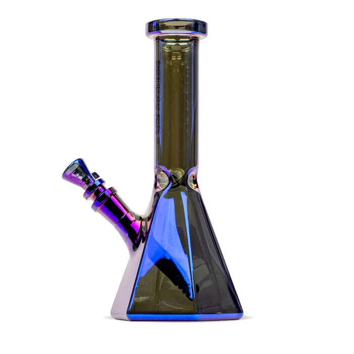 Red Eye Tek® | 10" Tall Terminator Finish Hex Base Beaker Tube Glass Bong West Coast Gifts Blue