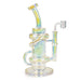 Red Eye Tek® | 9.5" Tall Metallic Terminator Finish Glitch Klein Recycler Rig Glass Rig West Coast Gifts Rainbow