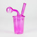 5" Coffee Cup Oil Bong – Neon Galactic Glow Design [PIP668] Glass Rig NIBO Distribution Purple-2