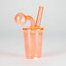 5" Coffee Cup Oil Bong – Neon Galactic Glow Design [PIP668] Glass Rig NIBO Distribution Orange-6