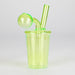 5" Coffee Cup Oil Bong – Neon Galactic Glow Design [PIP668] Glass Rig NIBO Distribution Green-9