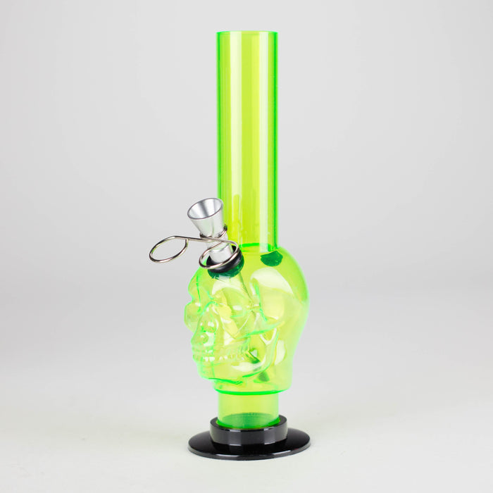 Acrylic 8" Skull Shape Water Pipe – [PIP2847] Resin · Silicone · Plastic Bong NIBO Distribution Green