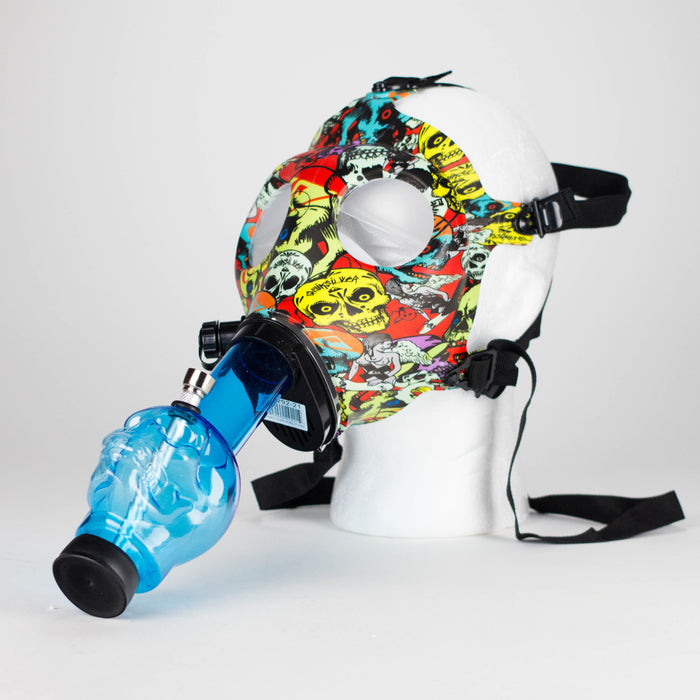 Silicone Full Face Gas Mask Bong with Acrylic Skull Tube – [PIP292] Resin · Silicone · Plastic Bong NIBO Distribution Design-21