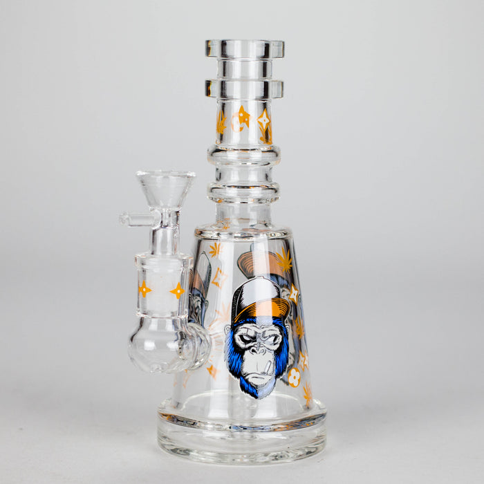 6.5" Gorillux Glow in the dark Glass Bong Glass Bong DY Glass Orange (D)