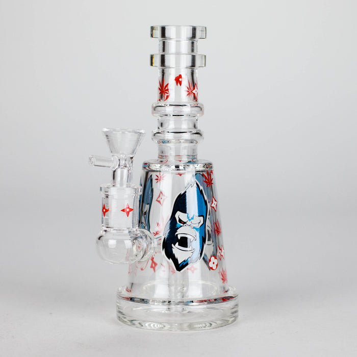 6.5" Gorillux Glow in the dark Glass Bong Glass Bong DY Glass Red (F)