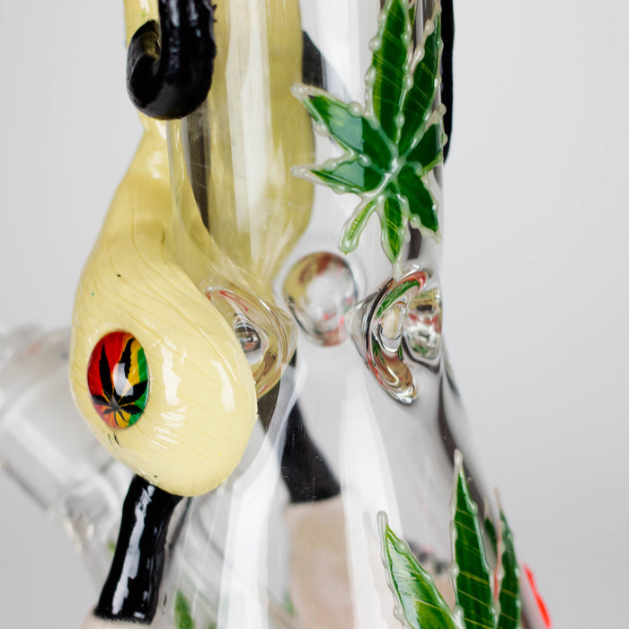 13" Shroomed Out Glow in the dark Glass Bong Glass Bong DY Glass