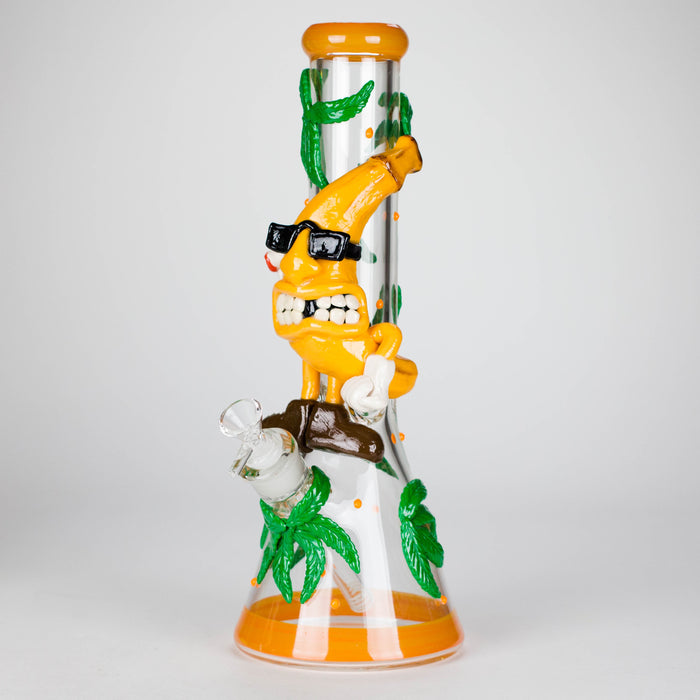 13" Bananabudz Glow in the dark Glass Bong Glass Bong DY Glass Orange