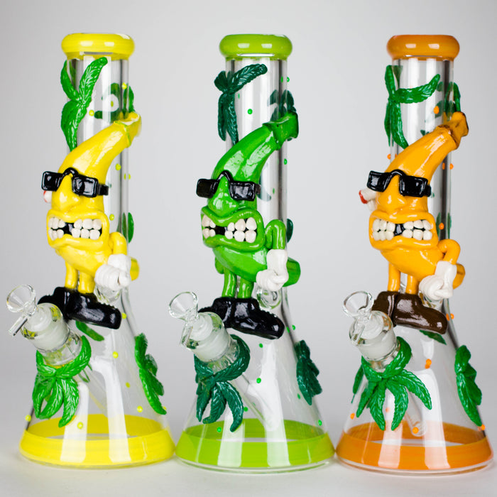 13" Bananabudz Glow in the dark Glass Bong Glass Bong DY Glass