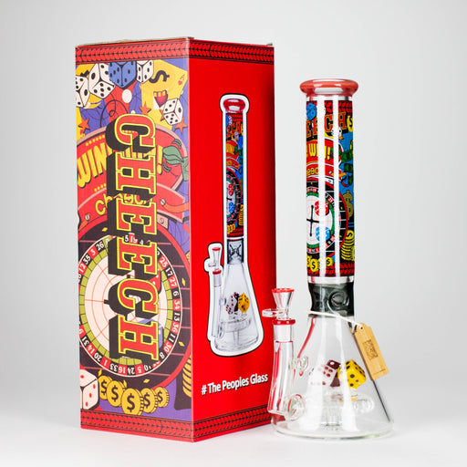 Cheech Glass | 15" Bet It All on Roulette Waterpipe – CHE-375 Glass Bong Smoking Cat Distribution
