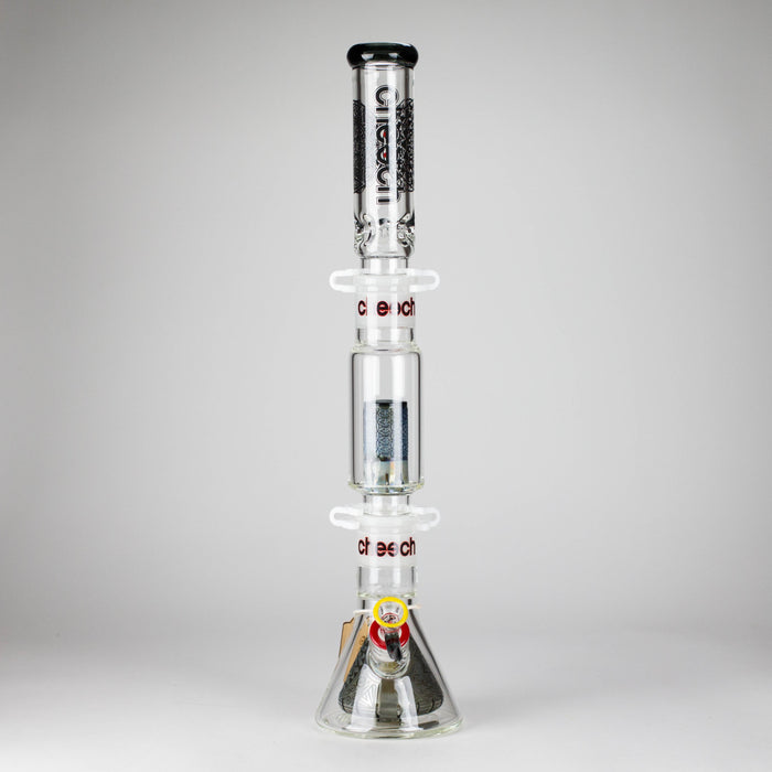 Cheech Glass | 23" Vector Pattern Beaker-in-Beaker Build-a-Bong – CHE-152 Glass Bong Smoking Cat Distribution