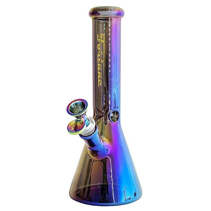 Fortune | 10" 5mm Electroplate Glass Bong- Assorted Colour Glass Bong Fortune Blue