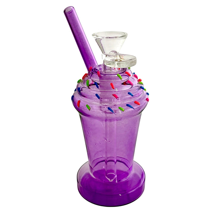 5-3/4" Milkshake Design Glass Bong Glass Bong Fortune Purple