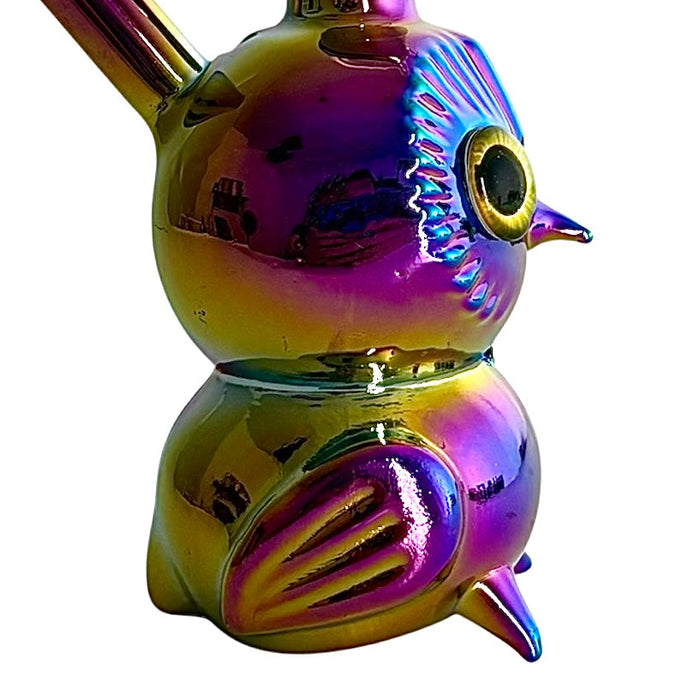 5.5" Owl Design Electroplate Glass Bong – Compact & Stemless Glass Bong Fortune