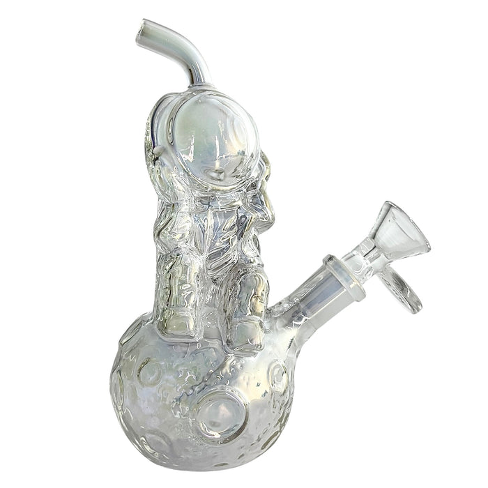6" Astronaut Design Electroplate Glass Bong – Compact & Stemless Glass Bong Fortune