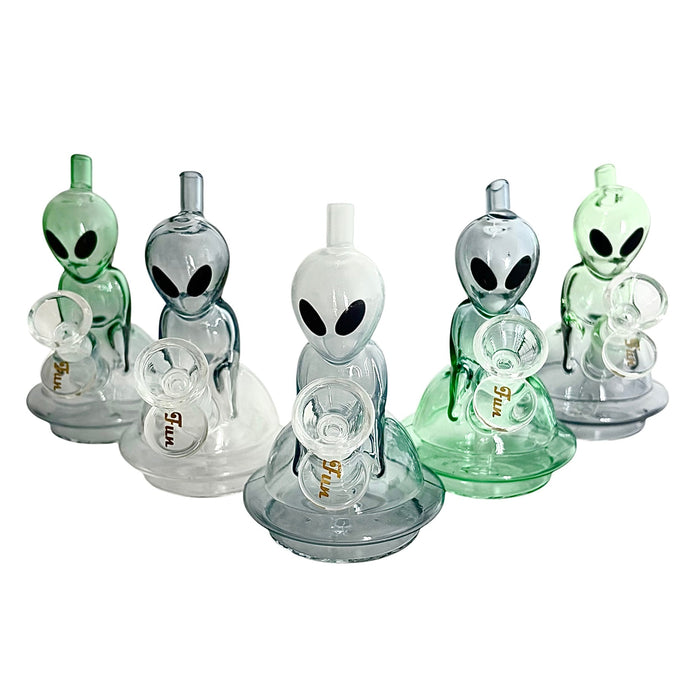 5" Alien Design Glass Bong – Compact & Stemless Glass Bong Fortune