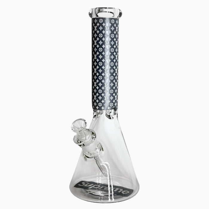 14" Stylish Glow-in-the-Dark Glass Bong – 7mm Thick Glass Bong Super Supplys Inc Grey