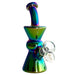 6" Hourglass Electroplate Glass Bong – Compact & Stemless Glass Bong Fortune Rainbow