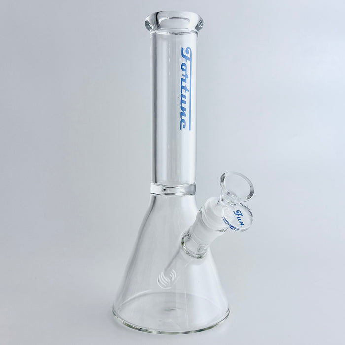 Fortune | 10" Clear Beaker Glass Bong – 5mm Thick Glass Bong Fortune Blue