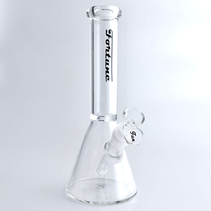 Fortune | 10" Clear Beaker Glass Bong – 5mm Thick Glass Bong Fortune Black
