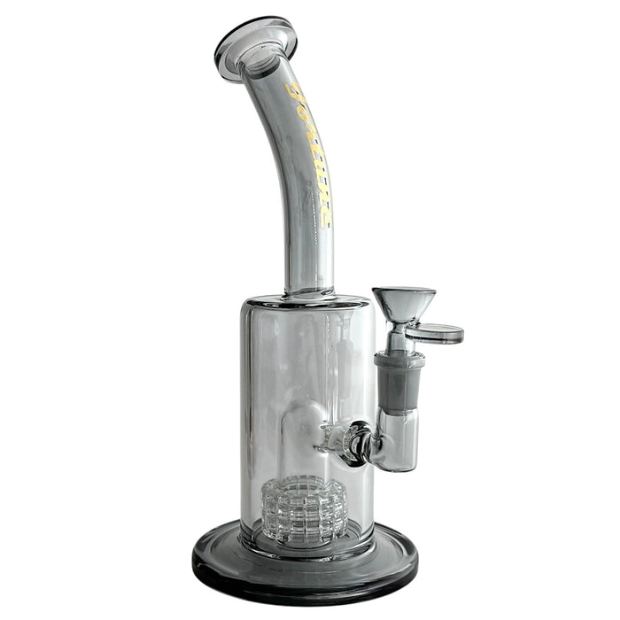 10" Electroplated With Perc Glass Bong Glass Bong Fortune Grey