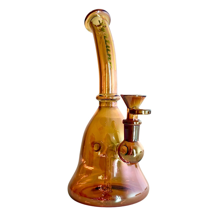 9" Electroplated Glass Bong Glass Bong Fortune Brown