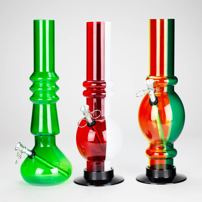 12" acrylic water pipe [FAK11] - Assorted Colors & Shapes Resin · Silicone · Plastic Bong JJ Distribution