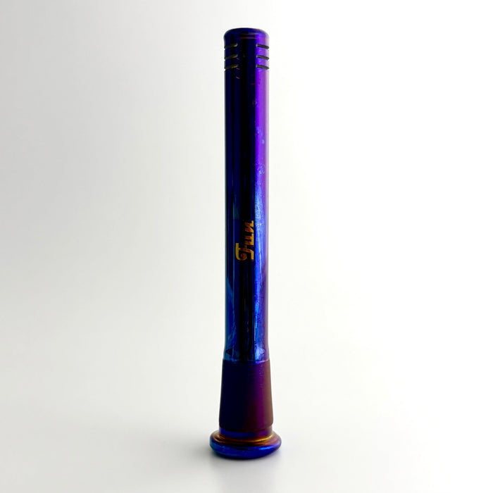 Fortune | Electroplate 5-1/2" Downstem With Gold Logo Downstem · Bowlstem Fortune Electric Blue (B)