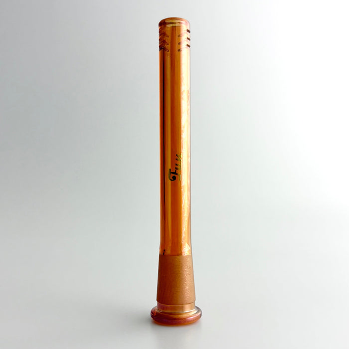 Fortune | Electroplate 5-1/2" Downstem With Gold Logo Downstem · Bowlstem Fortune Amber Orange (A)