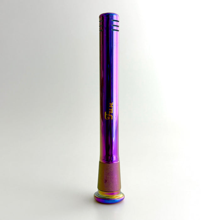 Fortune | Electroplate 5-1/2" Downstem With Gold Logo Downstem · Bowlstem Fortune Iridescent Purple (D)