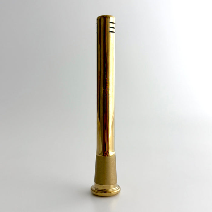 Fortune | Electroplate 5-1/2" Downstem With Gold Logo Downstem · Bowlstem Fortune Gold Chrome (F)