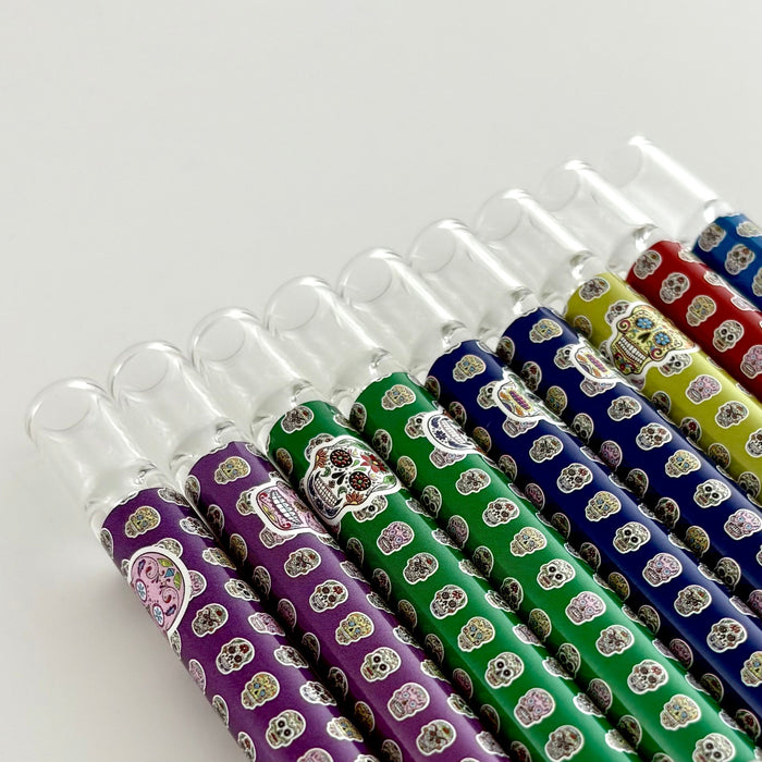 4" Calaveras One Hitter Display of 9pcs One Hitter Super Supplys Inc