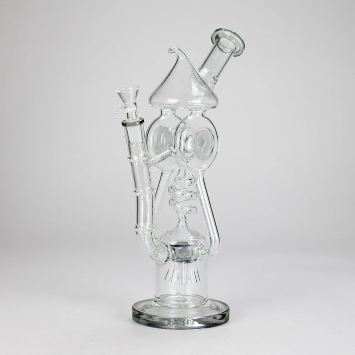 12″ Recycler Glass Bong – 5MM Thick Borosilicate with Coil Tube Design [C1575] Glass Bong Canadian Distributor Charcoal Black