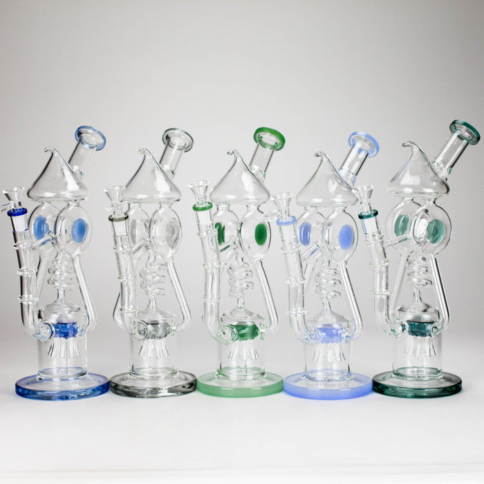 12″ Recycler Glass Bong – 5MM Thick Borosilicate with Coil Tube Design [C1575] Glass Bong Canadian Distributor
