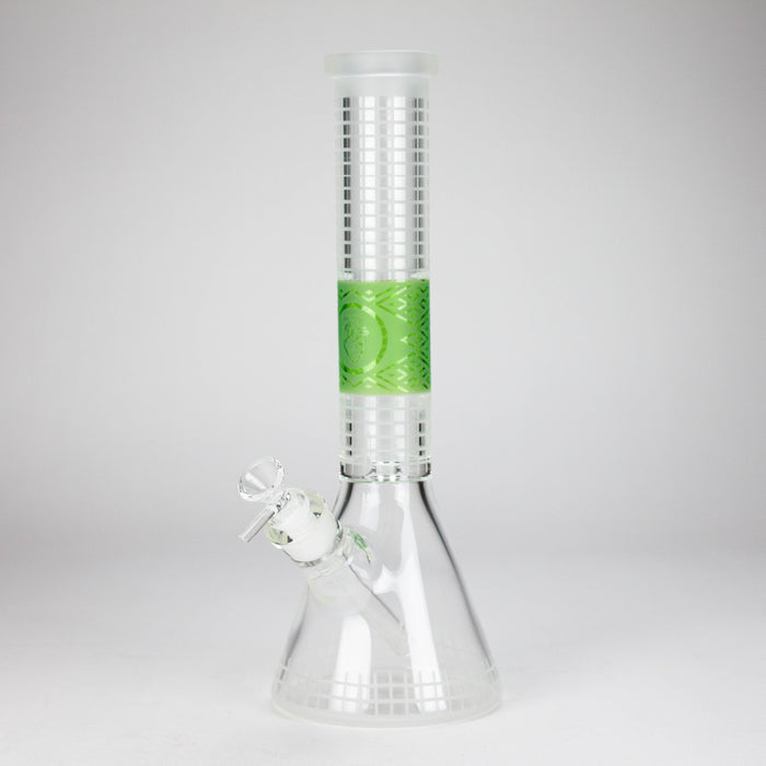 14" Beaker Base Glass Bong [C1035-CC268] Glass Bong Canadian Distributor Slime Green
