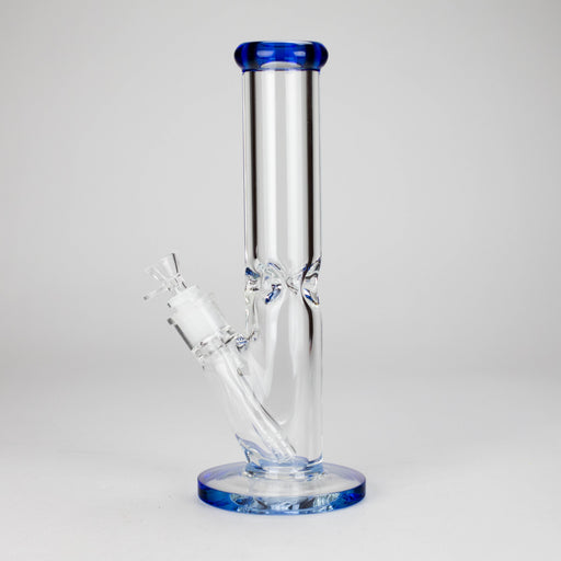 12″ 9mm Colored Accented Straight Tube Glass Bong (C1548) Glass Bong Canadian Distributor