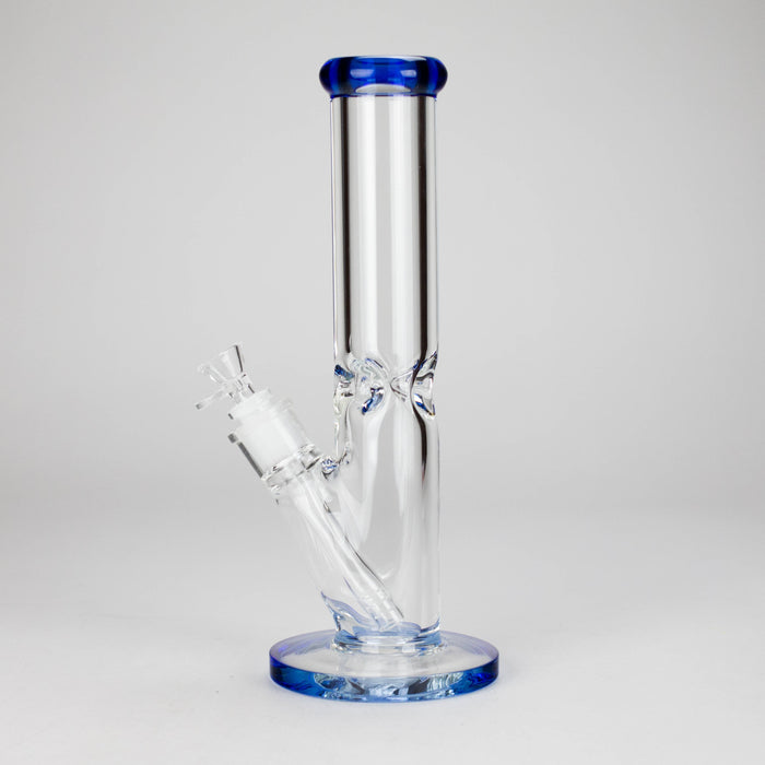 12″ 9mm Colored Accented Straight Tube Glass Bong (C1548) Glass Bong Canadian Distributor