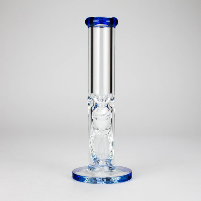 12″ 9mm Colored Accented Straight Tube Glass Bong (C1548) Glass Bong Canadian Distributor