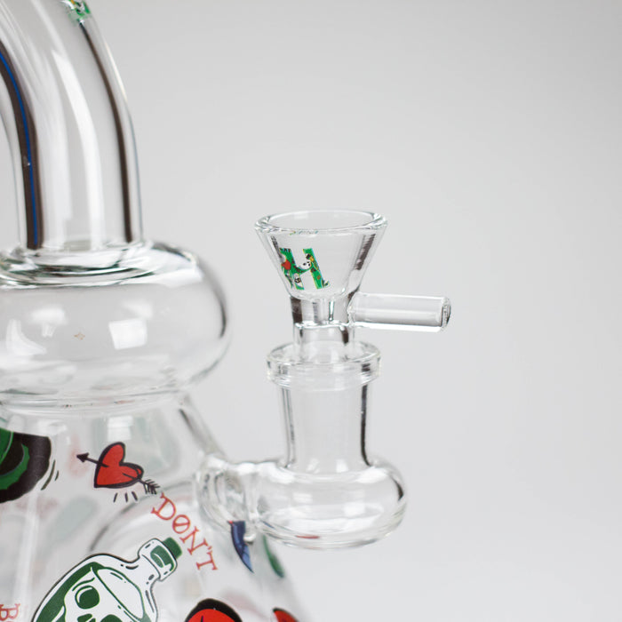 Haze | 8.5″ ROCK’N’ROLL Glass Rig – Teal (Mini-L) Glass Bong Canadian Distributor