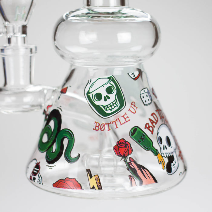 Haze | 8.5″ ROCK’N’ROLL Glass Rig – Teal (Mini-L) Glass Bong Canadian Distributor