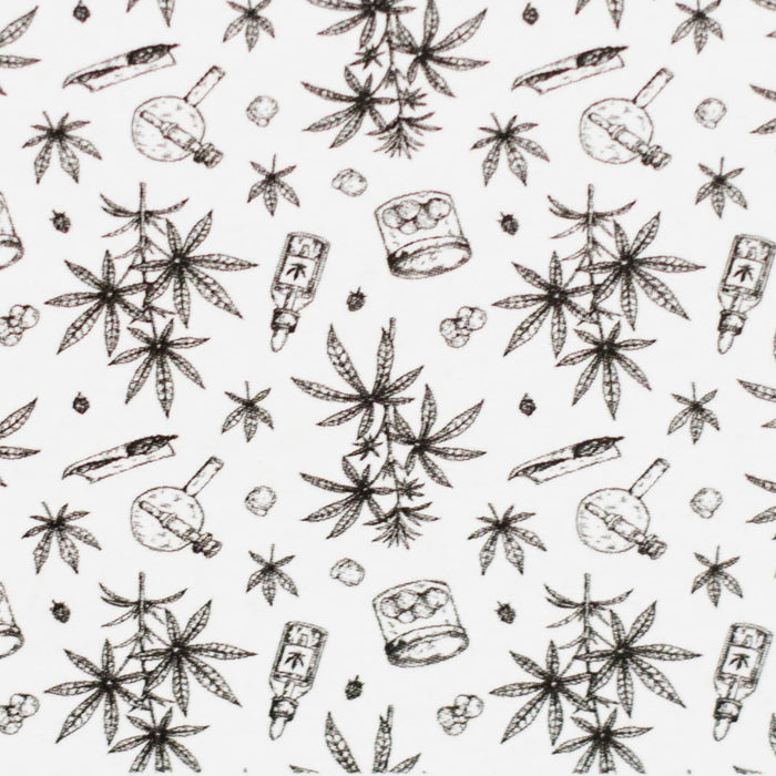 Haze | 9″ Bubble Base Glass Bong – Green Weed Leaf Design (Mini-A) Glass Bong Canadian Distributor