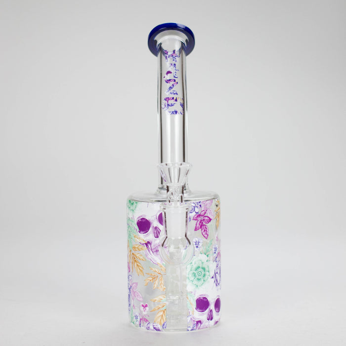 Haze | 9″ Skull Flower Glass Rig – Blue (Mini-M) Glass Bong Canadian Distributor