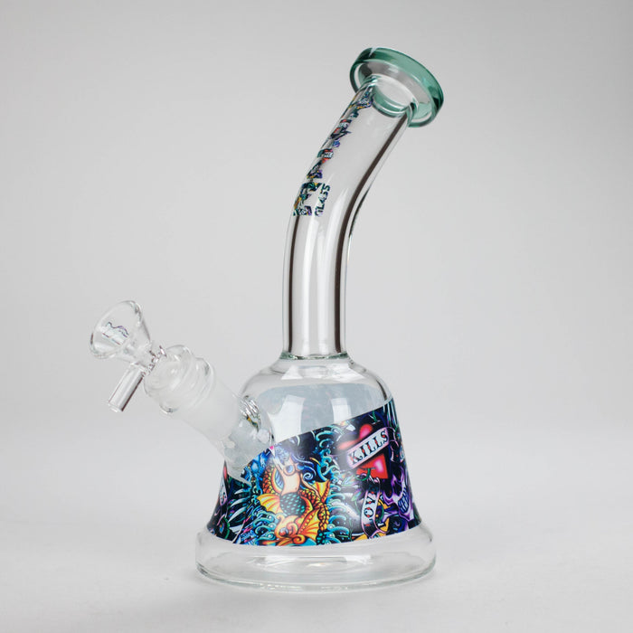 Haze | 8″ Kills Glass Bong – Teal (Mini-N) Glass Bong Canadian Distributor